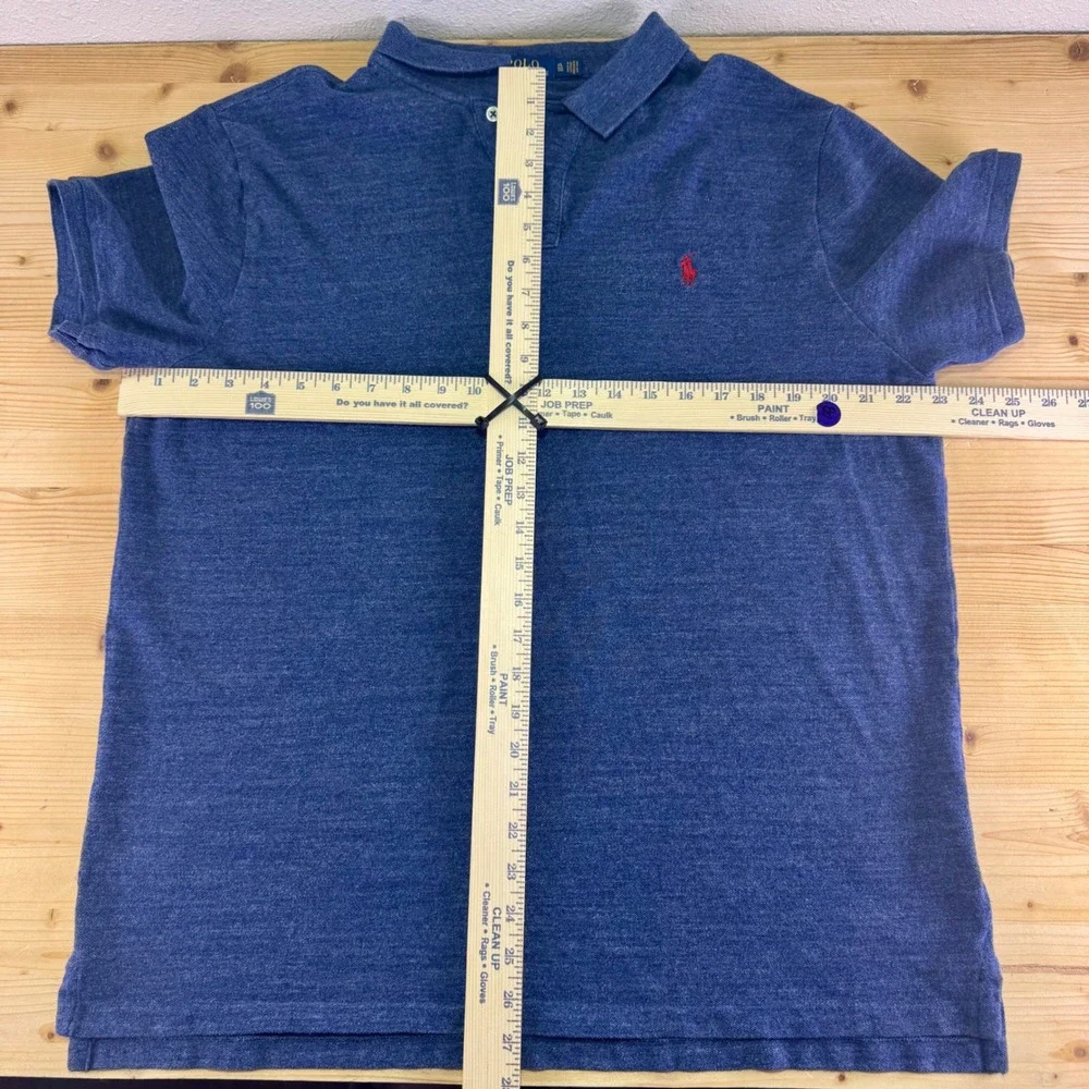 Polo‎ Ralph Lauren Custom Slim Fit Blue Cotton Polo Shirt Men's XL